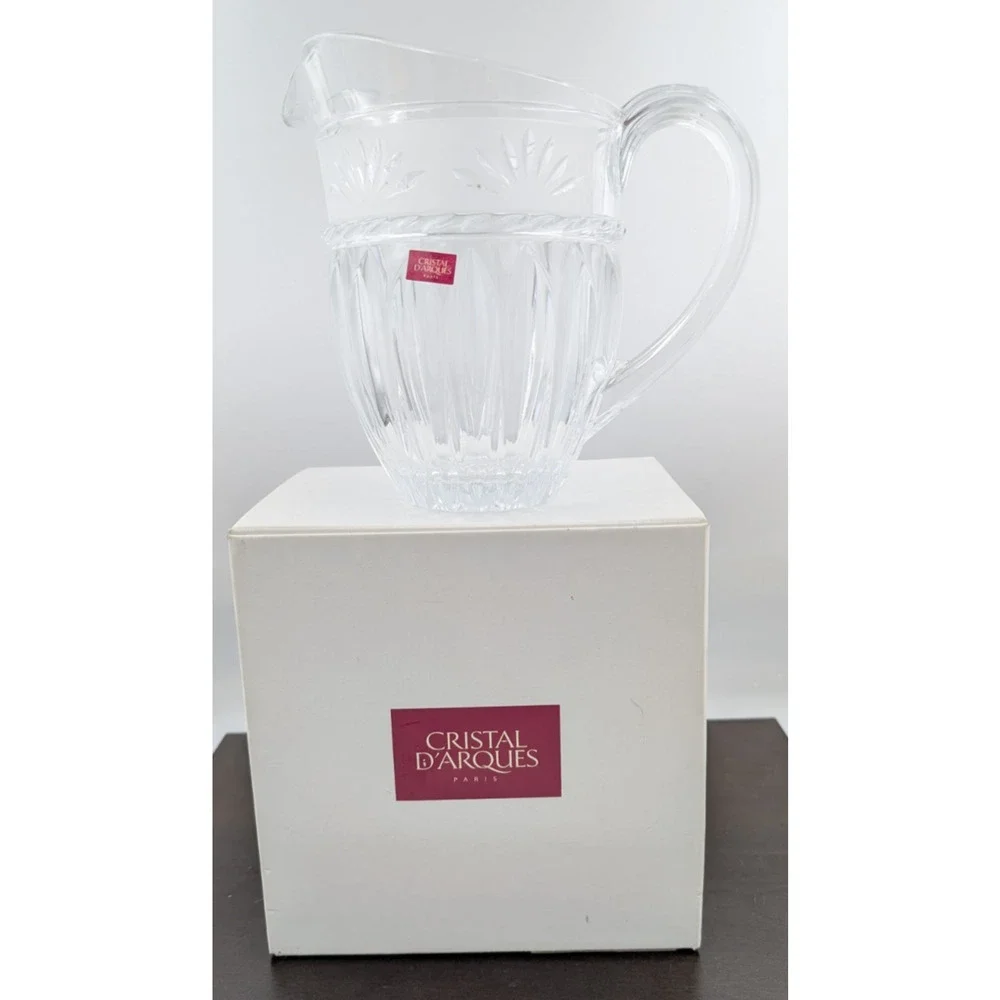 Vintage Cristal D'Arques Durand Carthage Crystal Pitcher France 48OZ in Box